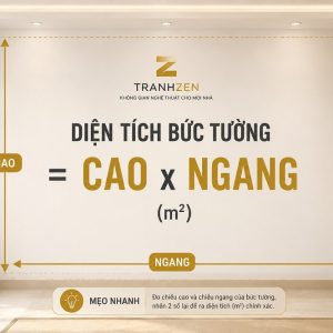 Cách tính diện tích tường để đặt tranh dán tường đơn giản