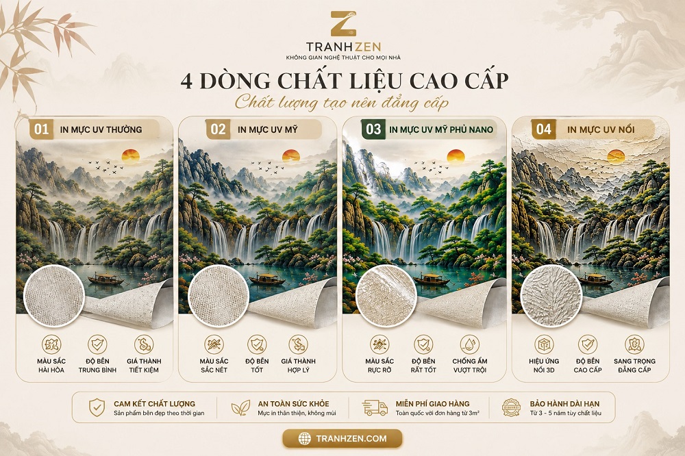 So sánh chất liệu tranh vải dán tường tại tranhzen