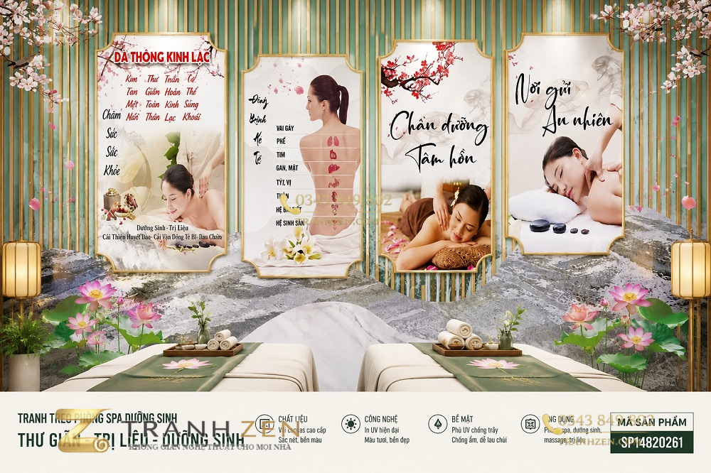 Tranh dán phòng spa dưỡng sinh thư giãn trị liệu 3d - sp14820261