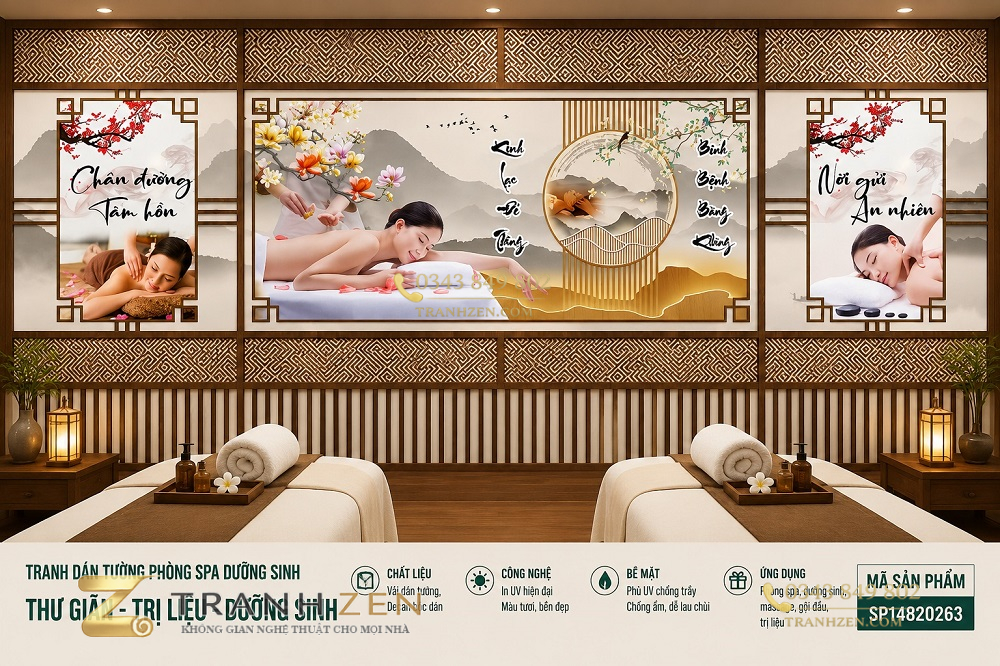 Tranh dán tường phòng spa dưỡng sinh massage thư giãn 3d sp14820263