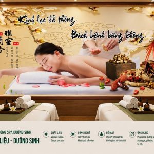 Tranh dán tường phòng spa dưỡng sinh thảo dược trị liệu 3d 14820264