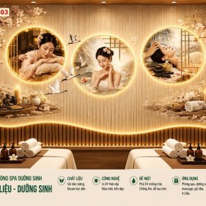 Tranh dán tường phòng spa dưỡng sinh thư giãn trị liệu hoa mộc lan 3d bp-10403
