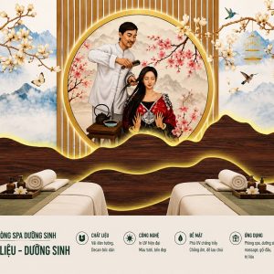 Tranh dán tường phòng spa dưỡng sinh trị liệu hoa mai 3d - sp14820262