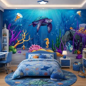 Tranh dán tường phòng trẻ em đại dương st138517805