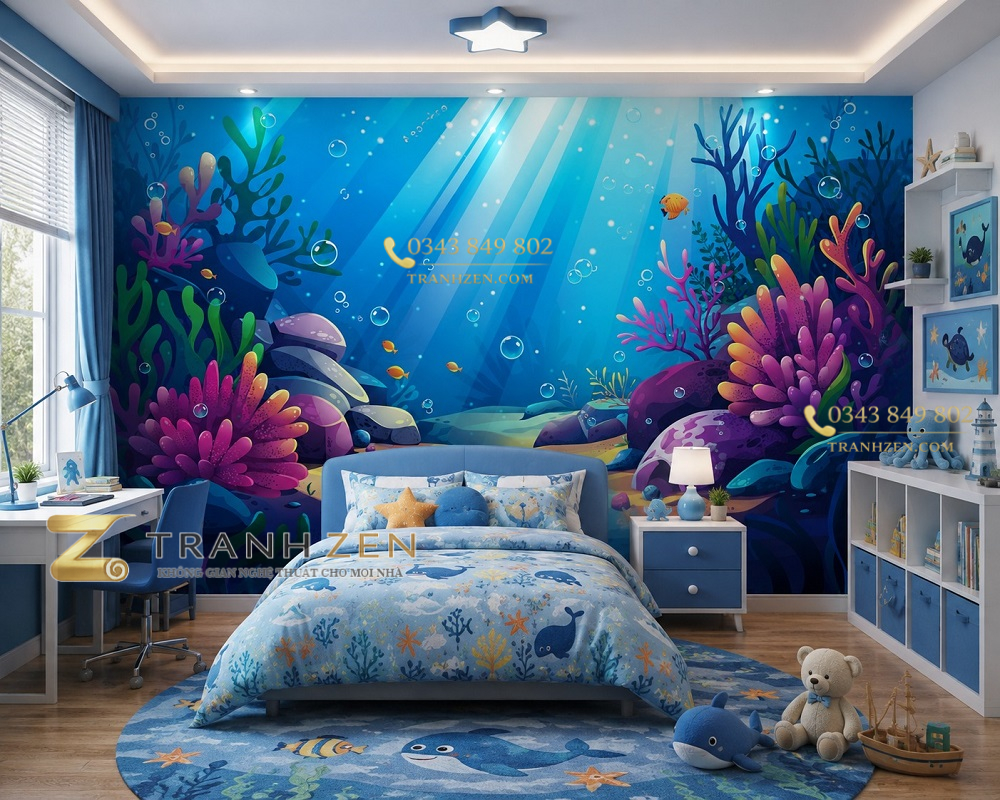 Tranh dán tường phòng trẻ em đại dương st2703583285
