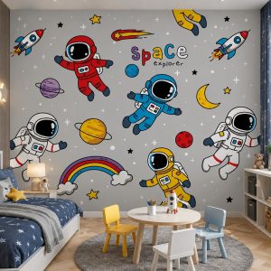 Tranh dán tường phòng trẻ em phi hành gia space explorer st2726258851