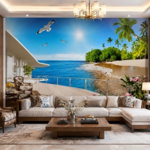Tranh phong cảnh biển dán tường phòng khách 30446