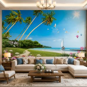Tranh phong cảnh biển dán tường phòng khách 30447