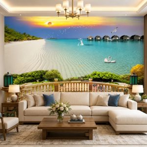 Tranh phong cảnh biển dán tường phòng khách 30450