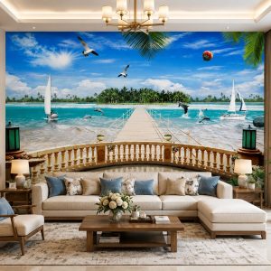 Tranh phong cảnh biển dán tường phòng khách 30646
