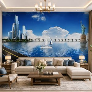 Tranh phong cảnh biển dán tường phòng khách 32409