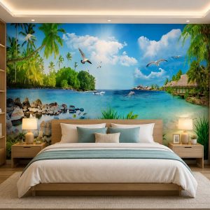 Tranh phong cảnh biển dán tường phòng ngủ 33945