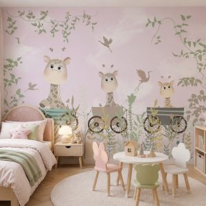 Tranh dán tường phòng trẻ em hươu cao cổ dễ thương st2569743005