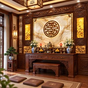 Tranh chữ thọ trúc chỉ dán tường phòng thờ pt23920267