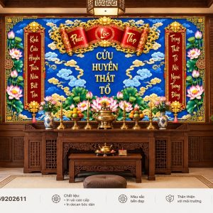 Tranh dán tường phòng thờ cửu huyền thất tổ phúc lộc thọ pt69202611