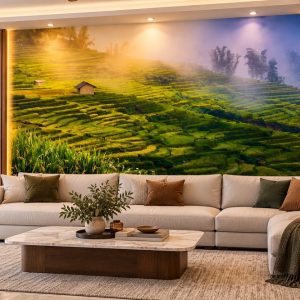 Tranh dán tường ruộng bậc thang mùa lúa phòng khách ab173365583