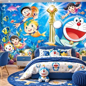 Tranh dán tường trẻ em doraemon phiêu lưu đại dương phòng bé doraemon20265