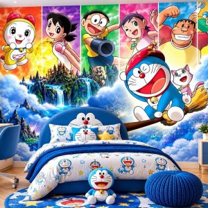 Tranh dán tường trẻ em doraemon phiêu lưu thế giới kỳ ảo phòng bé doraemon20266