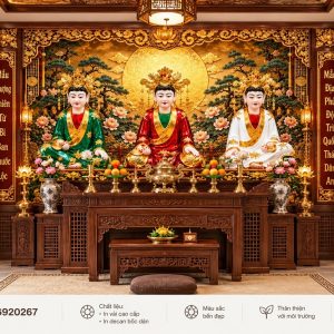 Tranh tứ phủ dán tường tam tòa thánh mẫu phòng thờ pt6920267