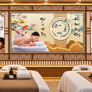 Tranh dán tường spa dưỡng sinh massage chăm sóc sức khỏe an nhiên bp49673